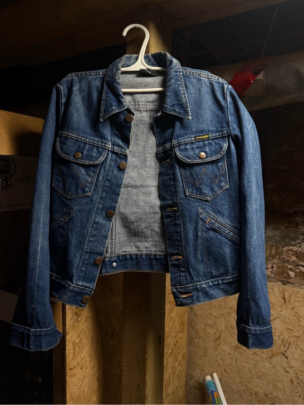 vintage Wrangler 124MJ broken twill denim trucker jacket Size 16 Youth Ladies XL